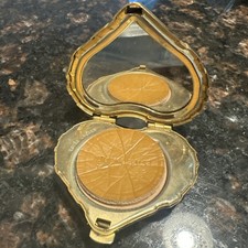 Vintage Estee Lauder Mirrored Compact - Lucidity -  Goldtone Heart Striped picture