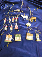 Colonial Williamsburg Lot of 14 Christmas Ornaments Houses Animal Soldiers  picture