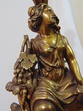 Antique French Art Nouveau Bronze Figural Woman Table Lamp picture
