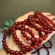 5pcs wholesale Natural red agate Crystal Quartz chain beads bracelet 8mm picture