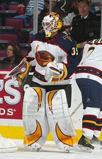 Michael Garnett Atlanta Thrashers looks on at the game v the- Ice Hockey Photo picture
