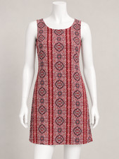 Pink Republic Dress Womens Large Red Paisley Sleeveless A-Line Keyhole Back Boho picture