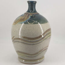 Mid century boho style Studio art Signed swirled marked ceramic vase picture