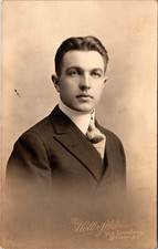 Postcard Real Photo RPPC Handsome Young Man in Suit Brooklyn New York picture