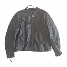 Harley-Davidson Genuine Leather Riders Jacket, Size XL -Skull and Flames sleeve picture