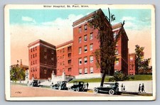 Postcard Minnesota St. Paul Miller Hospital Old Cars 1924  E559 picture