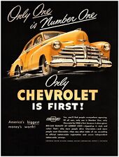 1948 Chevrolet Vintage Print Ad Only One Is Number One Yellow Car Biggest  picture