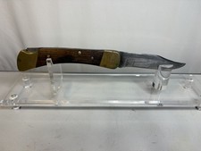 Vintage Buck 110 Folding Hunter Knife 2-Line Tang Stamp 1967-1971 USA 3-Pin Wood picture