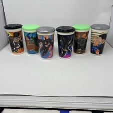1992 McDonald's Batman Returns Collector Cups Complete Set Of 6 With Lids picture