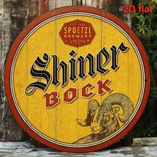 Shiner Bock Beer Logo Vintage Round Tin Metal Signs Home Décor 8x8  picture