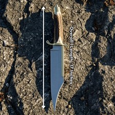 Premium Hand Forged J2 Steel Hunting Rare Bowie Knife Stag Antler Handle Knife picture