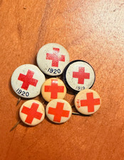 RARE LOT OF SEVEN Vintage Red Cross WWI Era Pins picture