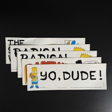 Vintage 1990 Bart Simpsons Bumper Stickers - LOT of 5 by Matt Groening - 9x3 picture