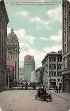 San Francisco Third Street Post Earthquake c1912 Downtown Vtg Postcard 35A picture