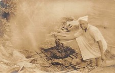 H92/ Bridgton Maine RPPC Postcard c1910 Camp Winona Barbeque 64 picture