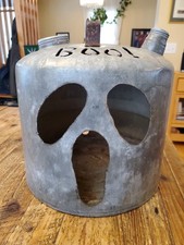 Handmade Vintage Fuel Gas Can Ghosty Ghost Boo Galvinized Steel Halloween Decor picture