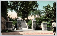 Plymouth Massachusetts Burial Hill Steps H. A. Dickerman & Son Postcard PC411 picture