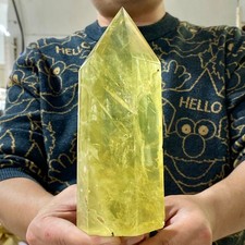 2LB Natural yellow crystal obelisk Crystal energy column Reiki healing picture