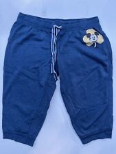 Mickey Mouse Cloverleaf Disney Capri Shorts Sweatpants Navy Blue XL picture