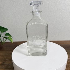 Harley Davidson 36oz Glass Whiskey Bourbon Classic Decanter Clear Glass picture