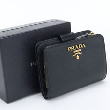 Used Prada Saffiano Leather Bifold Wallet Brand 1Ml018 Qwa F0002 Black Rank A Us picture