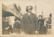 Snapshot Vintage Photo Handsome Man Suit Women's Bonnet Having Fun Candid Street picture