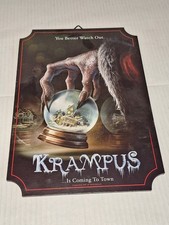 Spirit Halloween Christmas Horror Krampus Wooden Sign 8.5×12 2020 picture