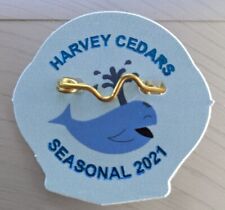 NEW 2021 Harvey Cedars Seasonal Badge Beach Pin Tag Uncirculated Whale Design picture
