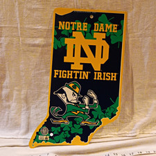 Rico Tag Express Notre Dame Fighting Irish State-Shaped Hanging Sign picture