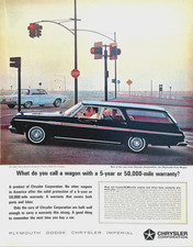 1964 Plymouth Fury Wagon Chrysler Corp 5 Year 50000 Mile Warranty Mag Print Ad picture