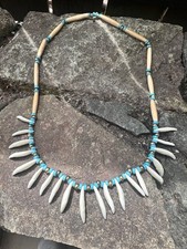 Coyote tooth necklace Native American Made animism primitive tribal mountain man picture
