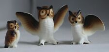 Miniature Vintage Ceramic Owl Figurines Family picture