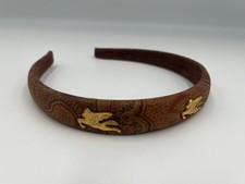 ETRO Paisley Headband Brown Rust Red Gold Tone Pegasus Hair Accessory picture