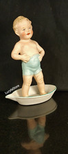 Antique Gebruder Heubach BISQUE Boy Baby Piano Boy in Tub Miniature Figurine picture