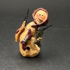 Retired Blossom Bucket Suzi Skoglund Snowman Figure Stockings Wire Arms picture