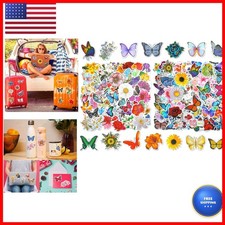 Zonon 200 Pcs Scrapbook Stickers, Butterfly Flower Waterproof Decal Kit Adult picture