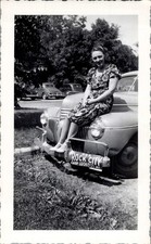 1940s Photograph Woman on De Soto Bumper at Rock City Lookout Mtn Tennessee picture