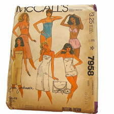 McCall's 7958 Women's Vintage Lingerie Sewing Pattern Slip Teddy Camisole picture