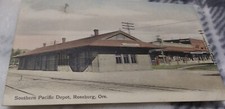 1907 Southern Pacific Train Depot Station Roseburg Oregon RPPC Photo Postcard  picture