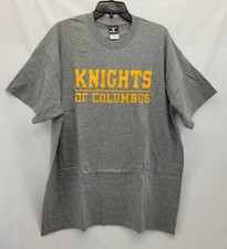 New The Knights of Columbus Gray T-Shirt XL Hanes Beefy-T  T-Shirt Tee picture