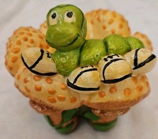 VTG 1970s Ceramic Mushroom & Caterpillar Planter Trinket Dish Collector Conditio picture