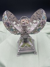 Vintage Collette et Cie Fabergé Style Musical Egg Sankyo Movement 7
