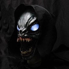 Ghoulish LED Light Up Latex Demon Mask Full Head Monster Halloween Costume picture