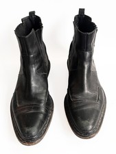 BALENCIAGA Paris Ankle Boots Black Leather Women Size EU 38 / US 7.5 picture