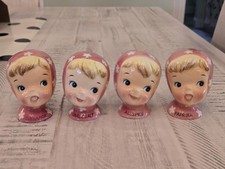 Rare Napco Pink Miss Cutie Pie Spice Shaker Set Kitschy Cute Minty Japan picture