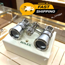 Rare Rolex Silver Lacquer Opera Binoculars Engraved AD Gift Luxury Display picture