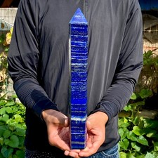 2.75LB Large Natural lapis lazuli crystal obelisk quartz crystal energy column picture