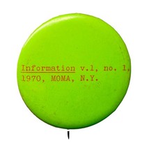 Vintage MoMA Information Exhibition Pinback Button 1970 Museum of Modern Art Pin picture