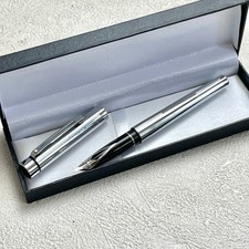 Vintage Sheaffer Targa 1000 Fountain Pen Chrome Plated with B Nib Aust BS217 picture