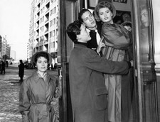 Italian actresses Sophia Loren Franca Valeri are in a queue to get- Old Photo picture